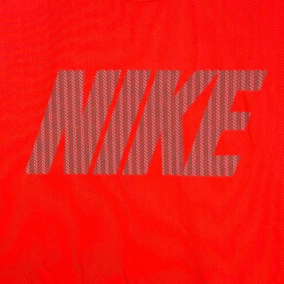 Nike Dri-Fit Shirt Men XL Mesh Performance Red Short Sleeve Running - Picture 7 of 11